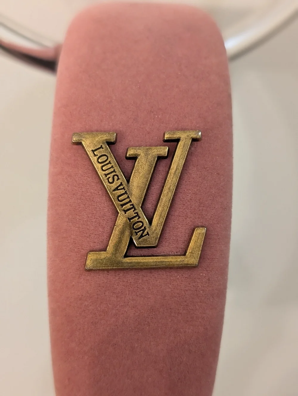 Louis Vuitton Pink Velvet Logo Headband